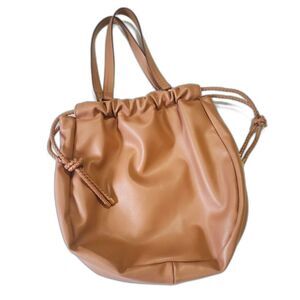 Anne Klein cinch strap shoulder bag beige tan excellent used once